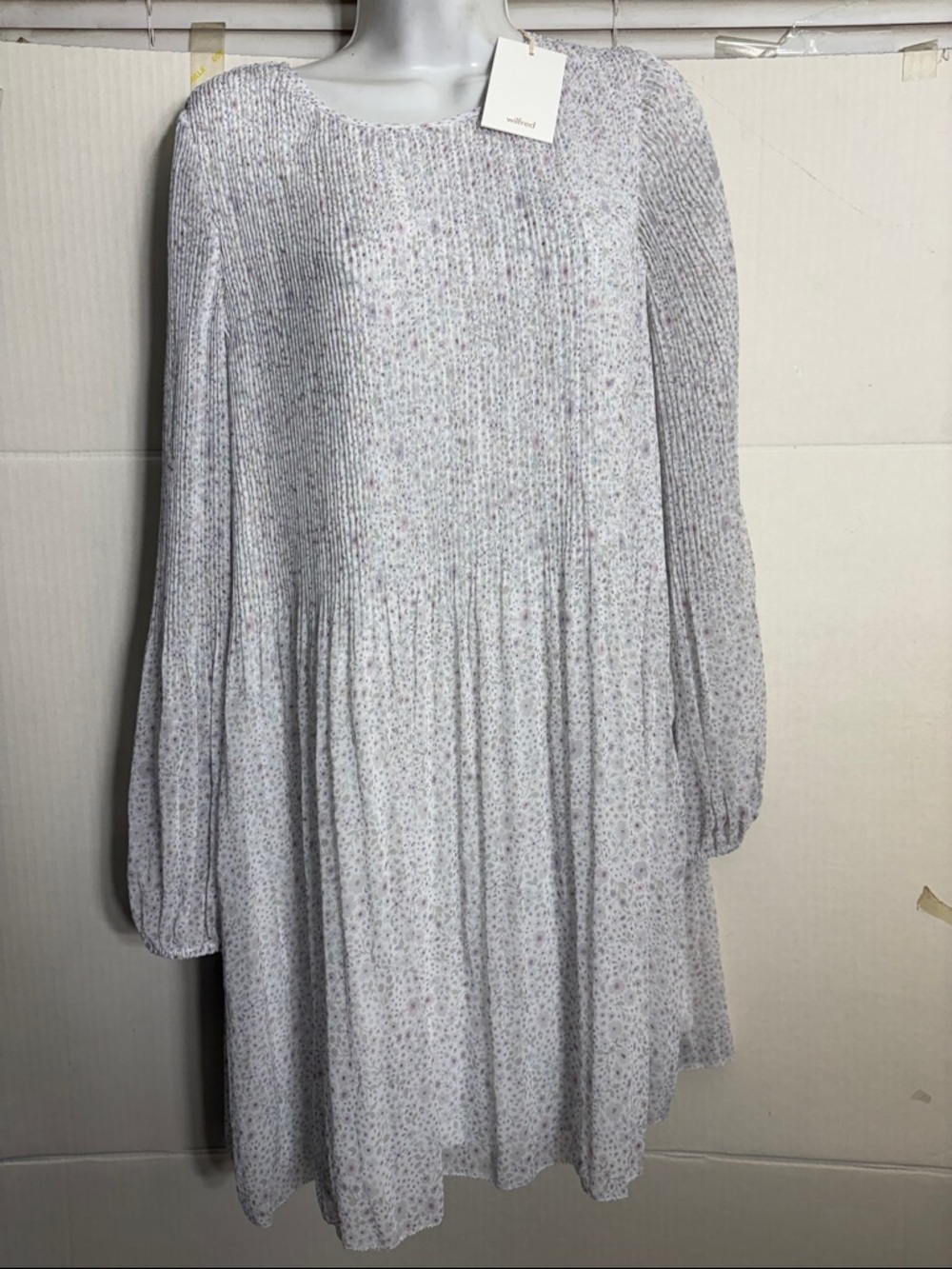 Aritzia Wilfred white light birch floral Daydreamer Mini Dress 0261
